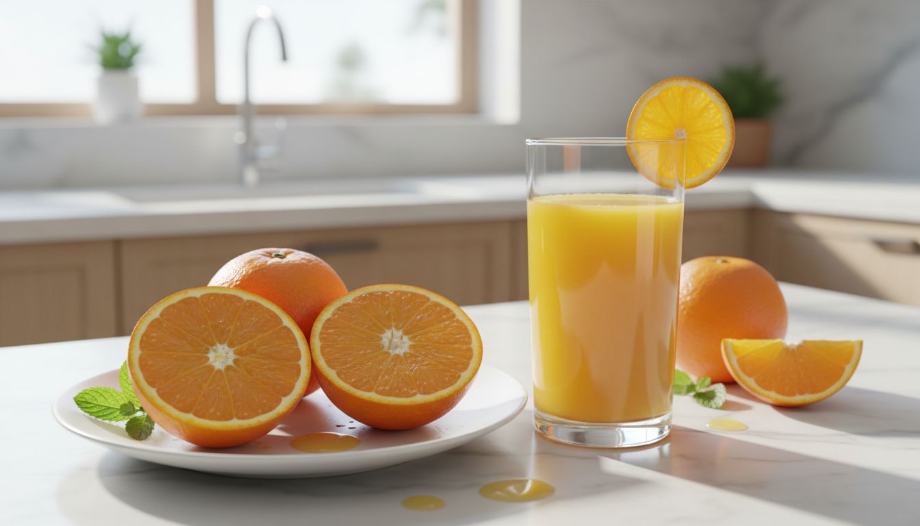 Combien de calories dans un jus d'orange presse ?