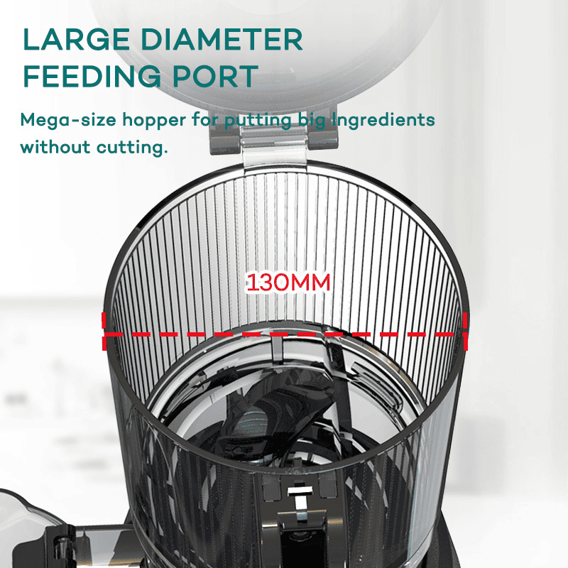 Extracteur électrique vertical premium avec pressage lent pour fruits.
