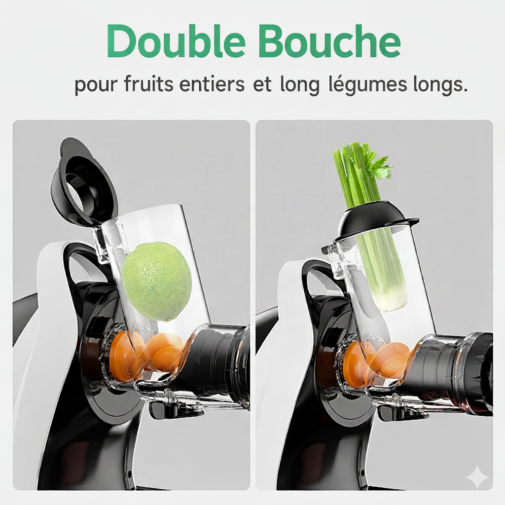 Extracteur de jus vertical électrique pour pommes et fruits fermes.