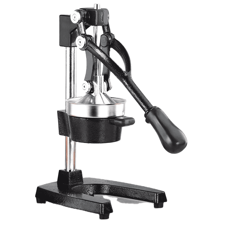 Presse agrume à levier professionnel en acier pour extraction de jus d’orange.