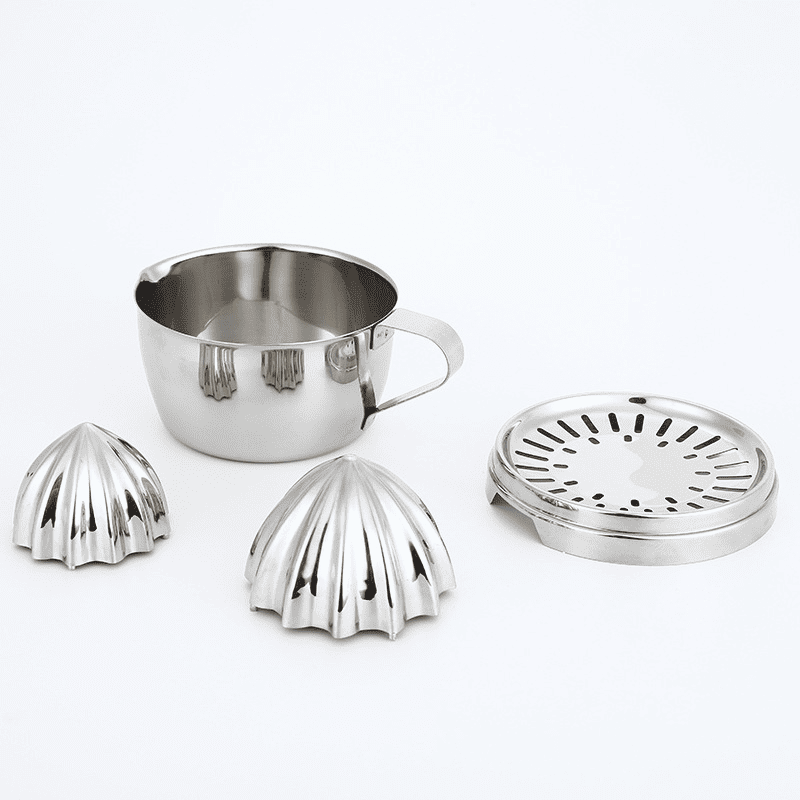 Presse agrume manuel en inox 304 compact avec cône strié.