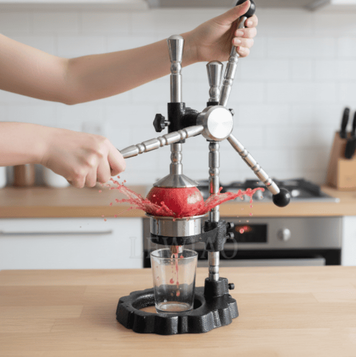 Presse grenade à levier professionnel idéal pour presser fruits durs et agrumes.