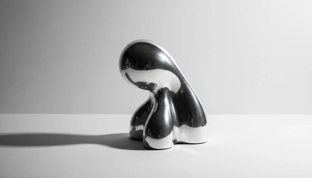 Presse agrume design Philippe Starck en aluminium poli sur fond minimal