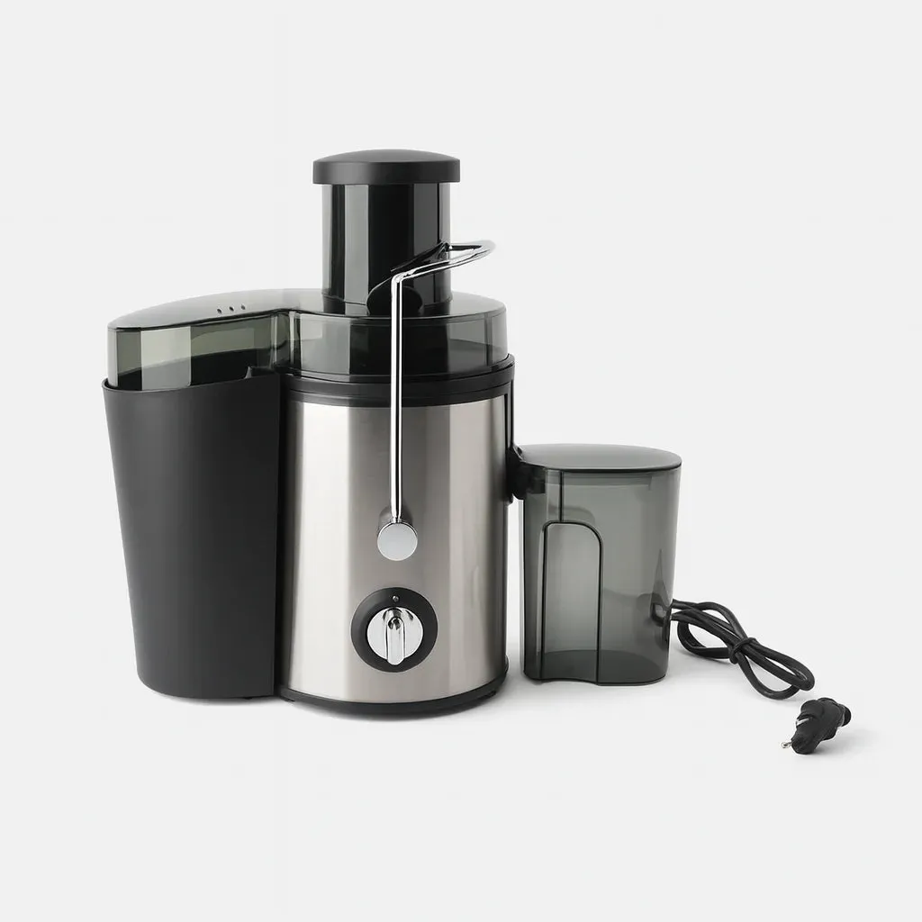 Centrifugeuse Inox 800 W Grande Ouverture, vue studio sur fond blanc