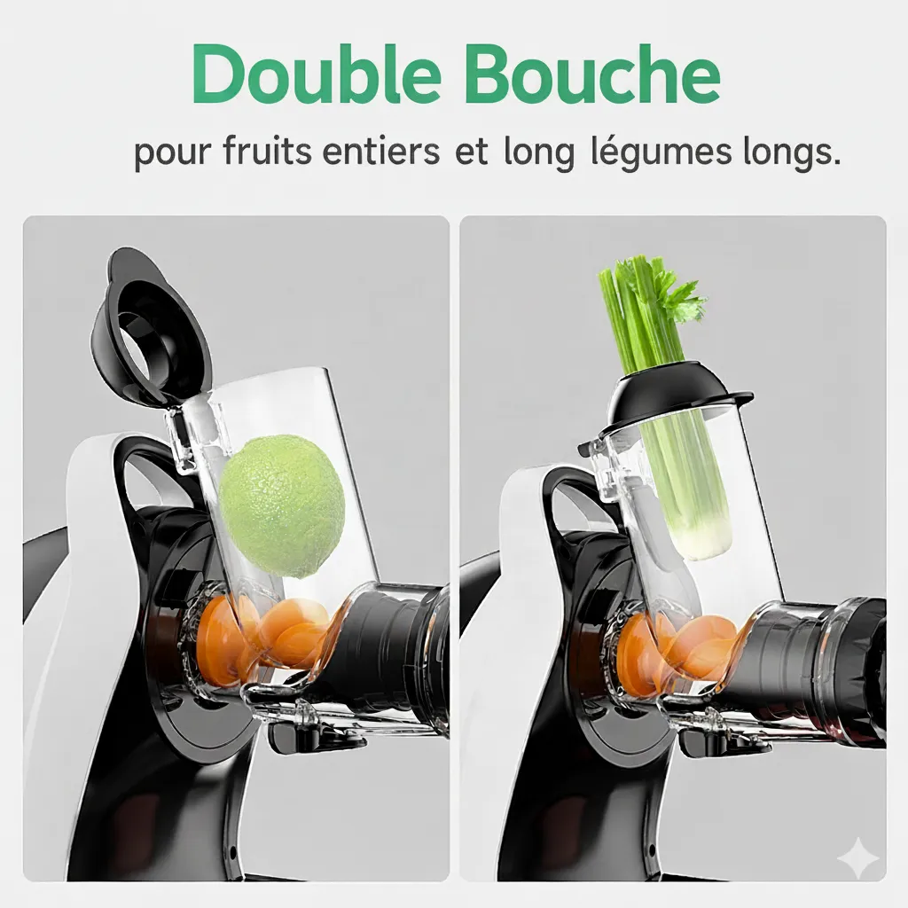 Extracteur de jus vertical électrique pour pommes et fruits fermes.