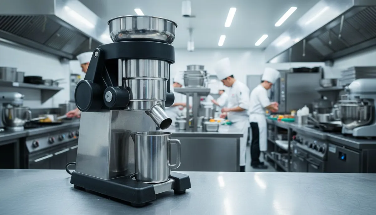 Presse agrume electrique professionnel haute puissance dans cuisine de restaurant